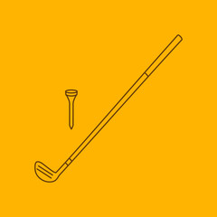 Golf club line icon