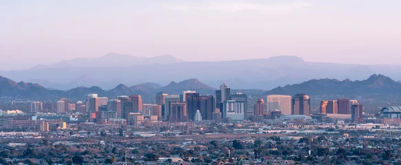 Poster Im Rahmen Phoenix Arizona Skyline-Panorama © EdgeofReason