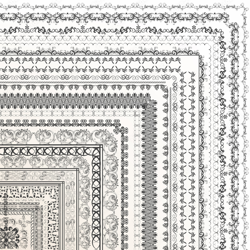 Canvas Prints decorative borders for your design. calligraphic vector