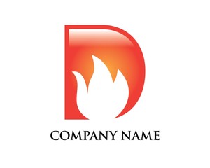 D Letter Fire Logo