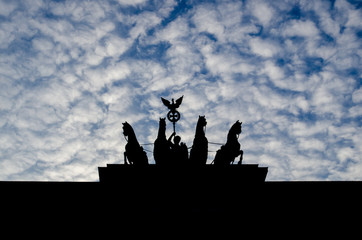 Silhouette of Brandenburg Gate, Pariser Platz