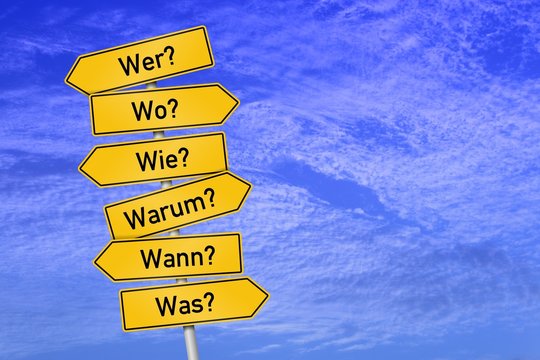 verkehrszeichen himmel hintergrund w-fragen IV