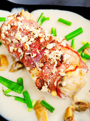 Chicken rulade with bacon