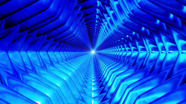 Broadcast Endless Hi-Tech Tunnel, Blue, Industrial, Loopable, HD