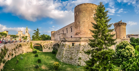Famous Aragonese Castle (Castello Aragonese) in Venosa, Basilicata, southern Italy - obrazy, fototapety, plakaty