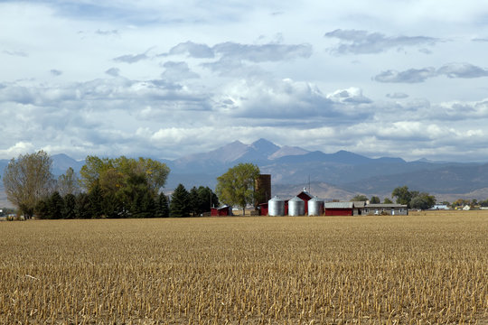 Country Farm along the mountain range