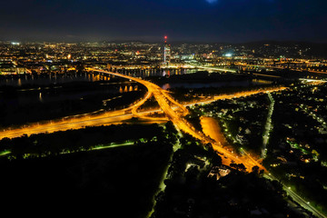 Vienna at night from Donauturm