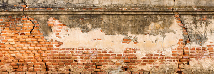 Antique and old red brick wall texture