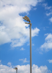 Fototapeta na wymiar light pole with blue sky