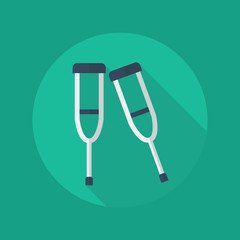 Medical Flat Icon. Crutches
