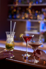 Tasty colorful alcoholic drinks