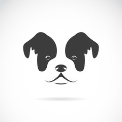 Vector image of an dog face (bulldog) on white background