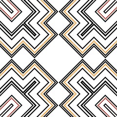 Seamless pattern in black, red and orange