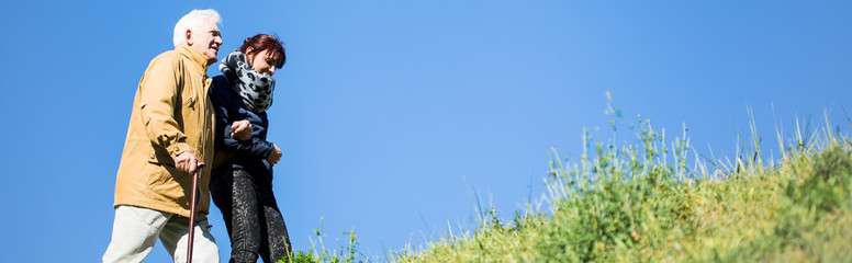 Fototapeta premium Man with walking stick