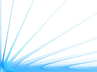 Abstract pattern on a white background.

Blue rays diverging from the lower left corner. Fractal