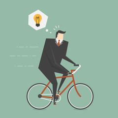 Businessman Get Idea While Cycling