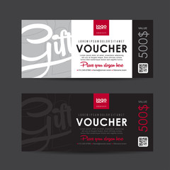 Gift voucher template with colorful pattern,Vector illustration - obrazy, fototapety, plakaty