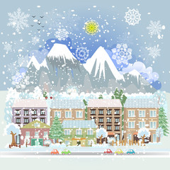 winter city scenery