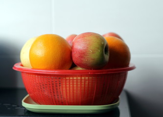 Fruits in Red Basket
