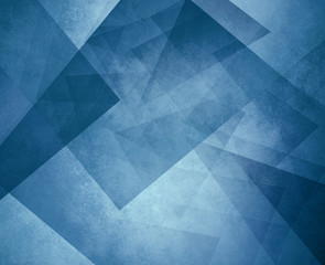 Plakat abstract blue background with triangles and rectangle shapes layered in contemporary modern art design