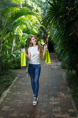 Beautiful woman with shopping bags