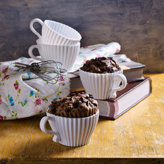 Cupcake with chocolate