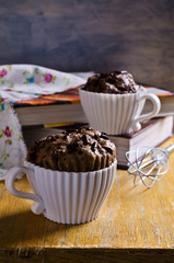 Cupcake with chocolate