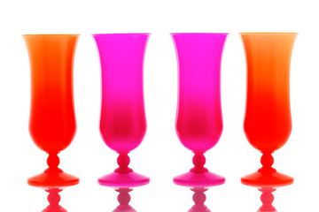 Cocktail glasses isolated on white