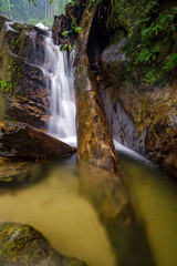 Beautiful cascading waterfall in tropical forest