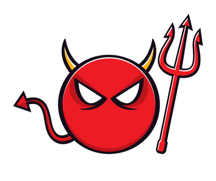 cartoon devil symbol with trident