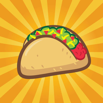 taco with yellow burst background