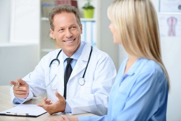 Professional doctor examining his patient 