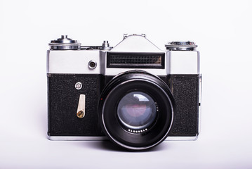 Old used dirty old-fashioned film photocamera