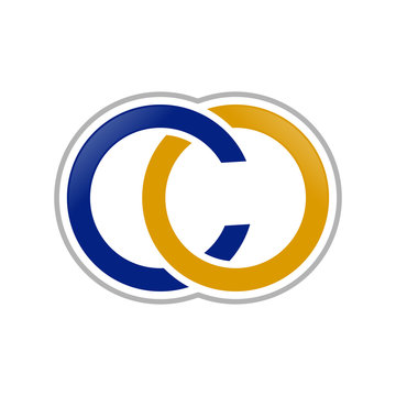 recommend clip art: CO Initials Gold Blue Logo Template