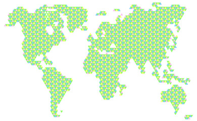 Fototapeta na wymiar illustration Vector color triangle sign World Map
