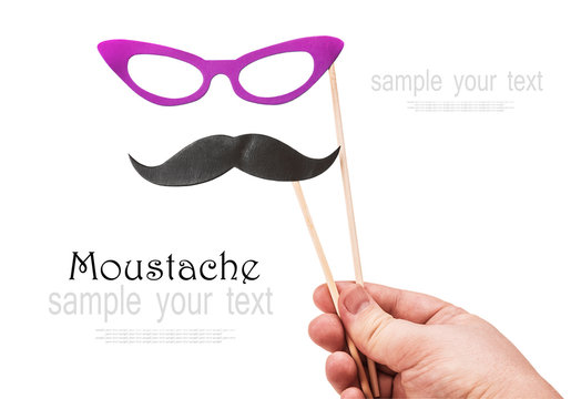 mustache and glasses of paper