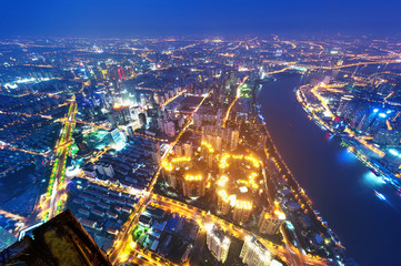 Fototapeta premium shanghai lujiazui financial center aside the huangpu river.