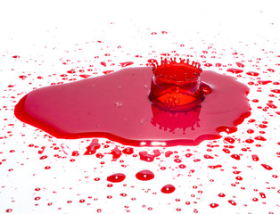 red wine splash isolated on white background