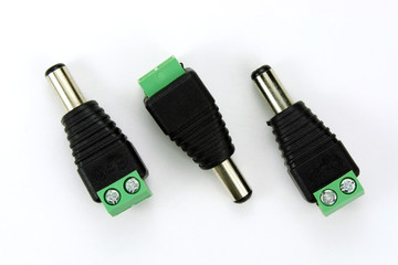 Power supply connector on a white background