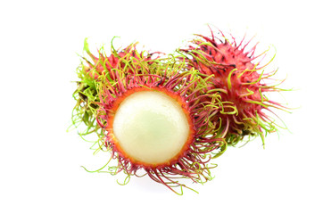 rambutan sweet delicious fruit isolated on white background