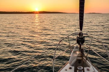 Sunset on a sailboat