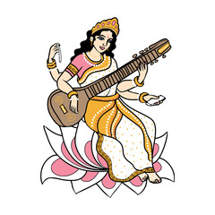 Indian goddess Sarasvati