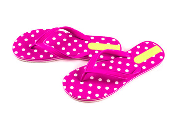 summer fashion pink Flip Flop Sandals Isolated 