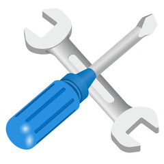 vector repair icon tools - wrench and screwdriver