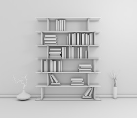 Composition with modern shelf.