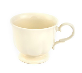 empty vintage tea or coffee cup on white background
