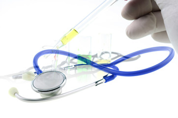 Test tubes closeup.medical glassware