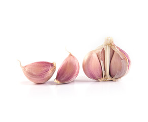 garlic on white background