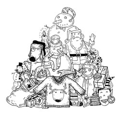 christmas tree doodle. vector illustration.