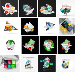 Fototapeta premium Set of abstract geometric infographic banner templates